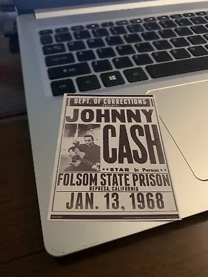 $3.99 • Buy Classic Vintage Concert Poster Sticker.  Johnny Cash Folsom Prison 1968