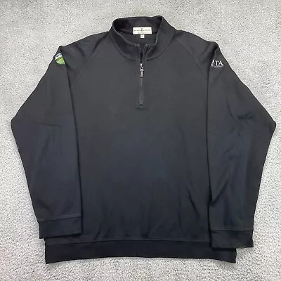 FAIRWAY & GREENE Mens 1/4 Quarter Zip Pima Cotton Pullover Sweatshirt Black XXXL • $19.95