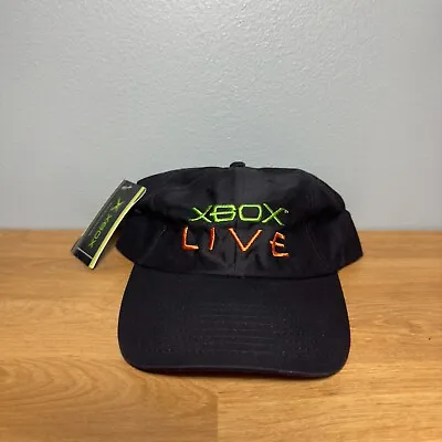 VTG XBOX Live Microsoft Baseball Cap Hat Live 2000 Black Promo Promotional PS2 • $69.95