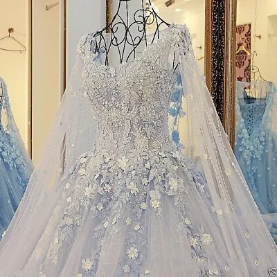 Princess LaceWedding Dresses Gothic Applique Medieval Train 3D Flower Gowns • $167.90