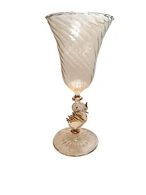 Blown Italian Venetian Murano Art Studio Glass Chalice Stemware Goblet Flute • $160