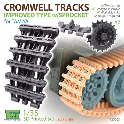 T-Rex Studio 1/35 Cromwell Tracks Improved Type W/Sprocket For Tamiya Kits • $44.98