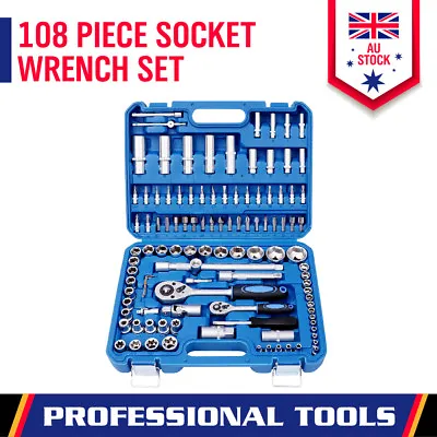 $69.99 • Buy 108Pc Socket Ratchet Wrench Set 1/2 1/4  External Torx Screwdriver Bit Extension