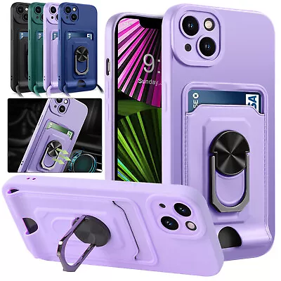 $10.49 • Buy For IPhone 14 Pro Max 13 12 11 XS XR 8 7 Shockproof Card Holder Stand Case Cover