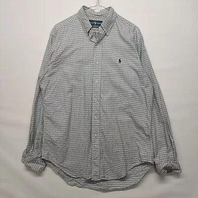 Ralph Lauren Check Long Sleeve Shirt White MENS M • £14.99