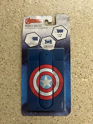 Marvel Avengers 3-in-1 Mobile Wallet Captain America Shield Blue Universal New • $8.49