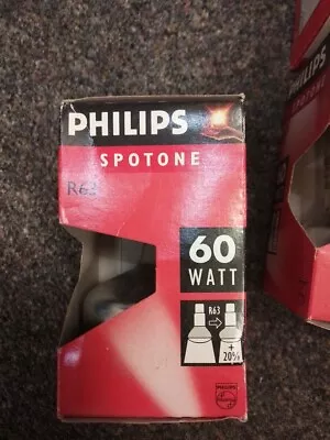  2xPhilips Spotone Spotline R63 60w Reflector Lamp Bc30 Deg B22 • £9