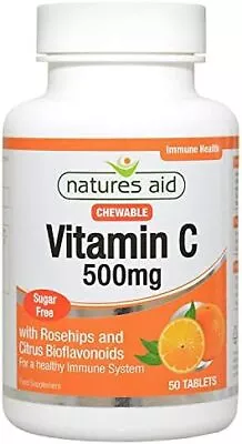 Natures Aid Chewable Vitamin C 500 Mg Sugar Free Suitable For Vegans 50 Tabl • £4.72