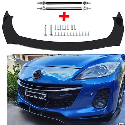 $39.99 • Buy For Mazda 3 5 6 CX-3 Car Front Bumper Lip Spoiler Splitter Body Kit Glossy Black