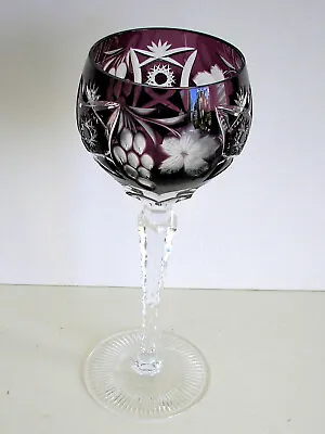1 Nachtman Traube Amethyst Cased Cut To Clear Crystal Wine Goblet 8   • $85