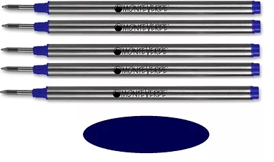 5 Monteverde Rollerball Refills For Montblanc Pens DARK BLUE Medium M23 • $16.95