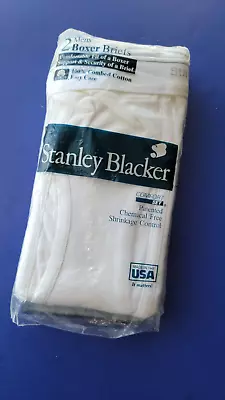 2 Vtg Stanley Blacker White Boxer Briefs Underwear Tighty Whities  L USA • $19