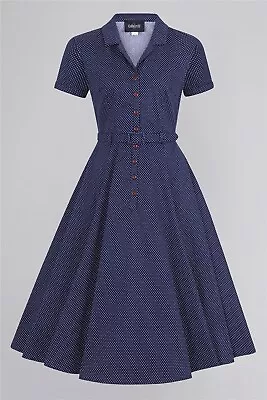 Collectif Caterina Mini Polka Swing Dress - 14 • £20