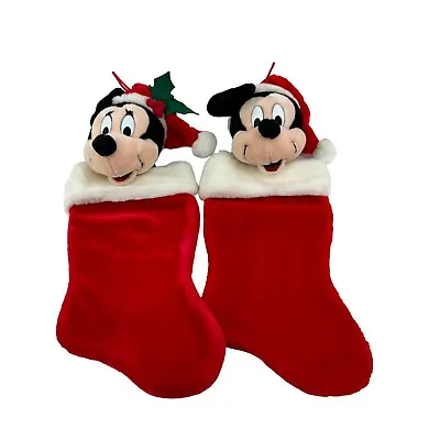 Mickey Unlimited Mickey & Minnie Mouse Plush Christmas Holiday Stockings • $24.99