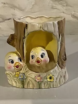 Vintage Rubens Easter Nursery Bobble Head Chicks With Fur Trim Tree Planter RARE • $200