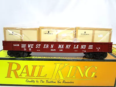 MTH O Gauge WM Western Maryland Crate Load Gondola Car NIB 30-72175 • $38