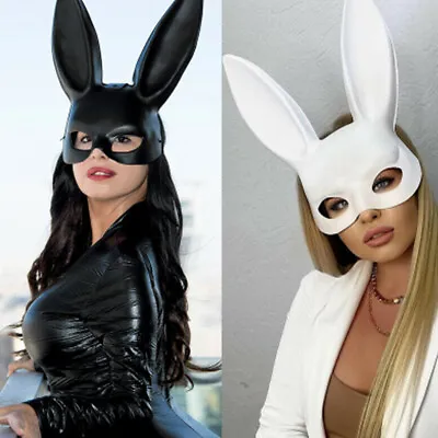 Bondage Bunny Mask Sexy Masquerade Ball Party Adults Rabbit Ears Cosplay Mask • £7.56