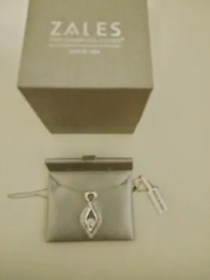$24.99 • Buy Silver Necklace Diamond Like Stone, Zales Box, Made In India