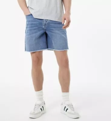 Jack Wills 32W MEDIUM 90's Fit Denim Shorts Men’s Indigo Blue RRP £39.99 • £9.99