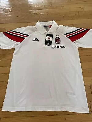 Adidas AC Milan Player Issue Training Polo Sz M 399236 Rare Men’s Soccer White • $249.99