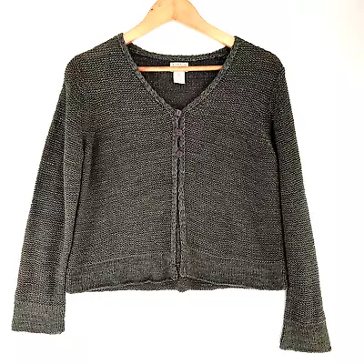 Sigrid Olsen Sport Cardigan Sweater Women's Size PS Olive Green Lagenlook Boho • $11.04