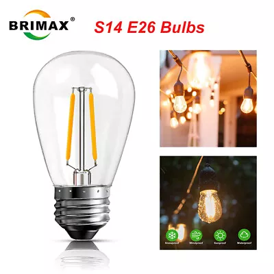 LED Bulbs E26 2W S14LED Outdoor Edison Bulbs For String Light Replacement BRIMAX • $12.08