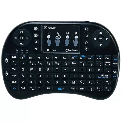 IClever 2.4GHz Mini Wireless Bluetooth Black Keyboard KeyPad With Mouse Touchpad • $19.95