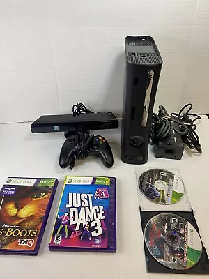 Microsoft 120 GB Xbox 360 Elite Console Bundle Kinect 4 Games NO HARD DRIVE • $74.99