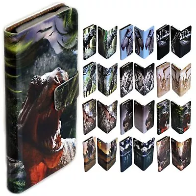 For OPPO Series - Dinosaur Theme Print Wallet Mobile Phone Case Cover #2 • $13.98