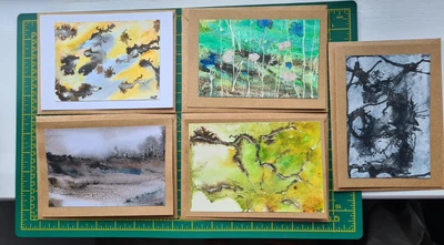 £4.50 • Buy Handpainted Unique Original Greetings Cards Blank Inside 5 Cards With Envelopes 