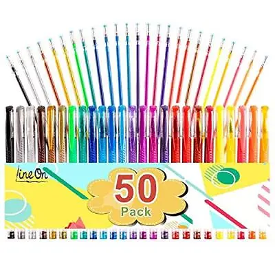Gel Pens Set S Coloring Books Drawing Metallic Neon Water Based Ink 50 Pack • $10.27