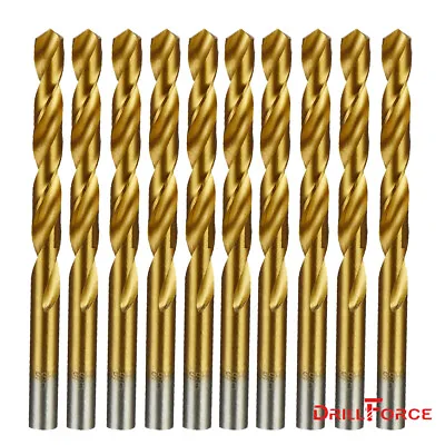 Drillforce 1/16 -1/2  Titanium Drill Bits Set HSS Jobber Length Twist Drill Bit • $8.73