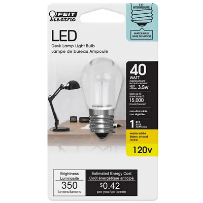 Feit Electric Acre S11 E17 (Intermediate) LED Bulb Warm White 40 Watt Equivalenc • $9.99