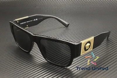 VERSACE VE4406 GB1 87 Black Dark Grey 56 Mm Men's Sunglasses • $119.95