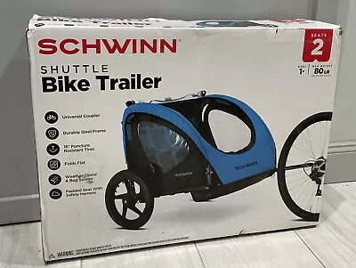 Schwinn 13SC682WME 2 Passenger Foldable Bike Trailer - Blue/Black • $76.99