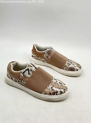 Women Vince Camuto Snake Embossed Leather & Textile Slip-on Sneakers - Size 6.5m • $9.99