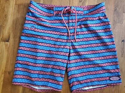 New Vineyard Vines Performance Palms Electric Blue 9  Swim Board Shorts 35 • $34.97