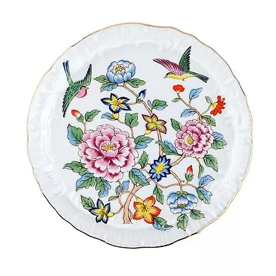 Vintage Heygill Ceramic Trivet Round Tile Spring Garden Hand Painted Floral Bird • $13