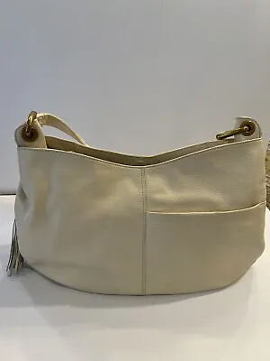 HOBO Soft Leather Shoulder Bag W Outside Pocket & Tassel Purse Handbag • $82.50