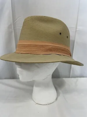 Vintage Stetson Fedora Beige Tan Mens Hat Size Large • $18.50