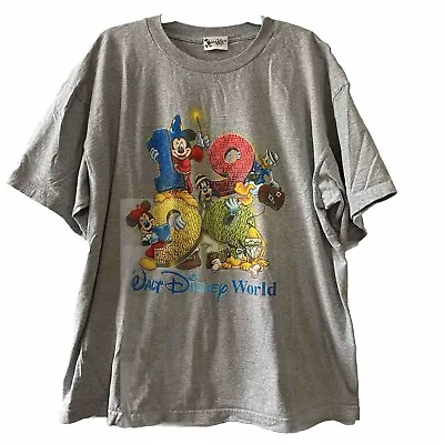 Vintage 1999 Walt Disney World Multi Character T Shirt XL Gray • $29.99