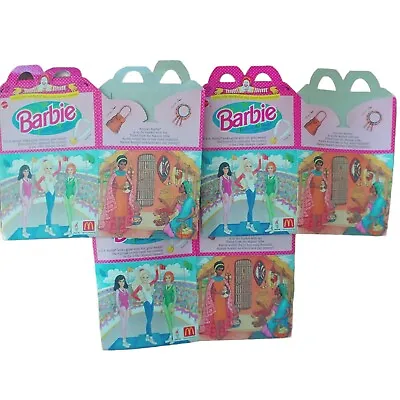 Lot Of 3 - 1996 Olympic Games Barbie Dolls Of The World Mcdonalds Happy Meal Box • £6.64