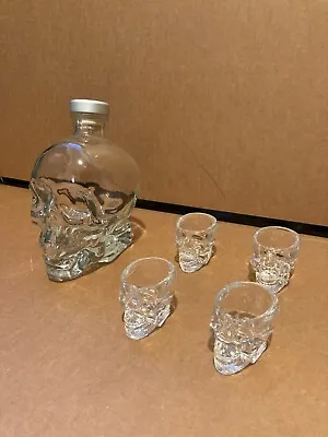 Crystal Head Vodka Skull Bottle With Matching Shot Glasses • $25