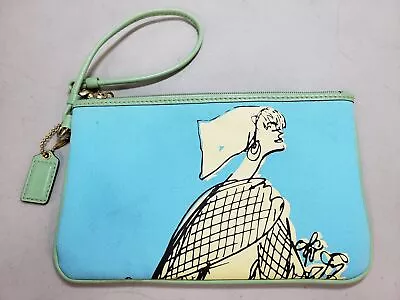 Coach Bonnie Cashin Bon Print Blue Canvas Wristlet Bag • $19.99