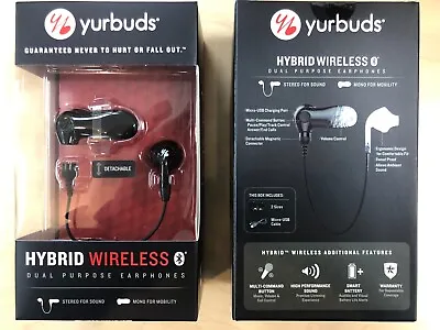 JBL Yurbuds Hybrid Wireless Bluetooth Dual Purpose Earphones Black NEW IN BOX • $16.95