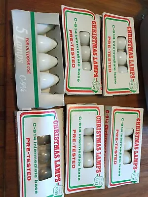 Vintage Christmas Lamps C-9 1/4. 6 Boxes Of 5 Replacement Light Bulbs Untested.  • $9.99
