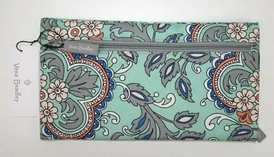 Vera Bradley Lighten Up Pencil Pouch FAN FLOWERS Makeup Case Mask NWT • $20.99