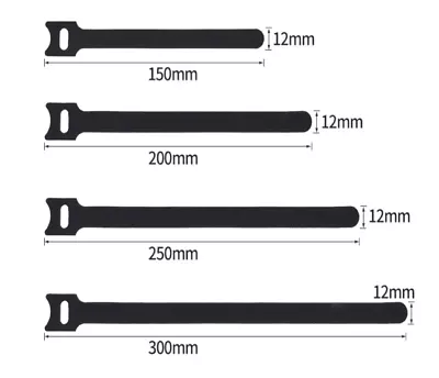 VELCRO Double Sided Strapping Reusable Cable Ties 150mm 200mm 250mm 300mm • £1.95