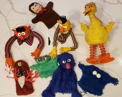 Lot Of 6+ Vintage 1970s Sesame Street Hand Puppets Oscar Big Bird Bert Ernie • $70