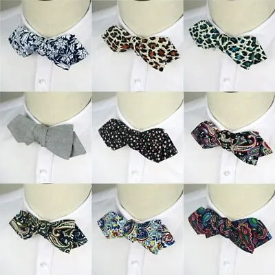 Mens Self Tied Bow Ties Cotton Vintage Floral Bowtie Butterfly For Men Party • $3.58